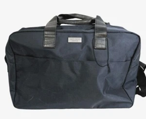 Jimmy Choo Duffle Travel Gym Bag Weekender Outer Pocket Croco Handles Navy NWT - Picture 1 of 22