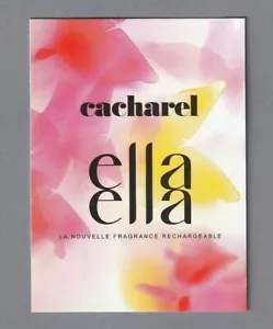 Advertising card + patch - advertising card - Ella Ella de Cacharel double sided - Picture 1 of 2