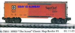 K-LINE 75011, 75012 and 75031 to 75038 SFRD "MAP CAR SERIES" 7 REEFER CARS NEW - Picture 1 of 7