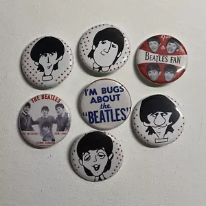 The Beatles Replica Button 7-Pack George Paul Ringo John Lennon - Picture 1 of 2