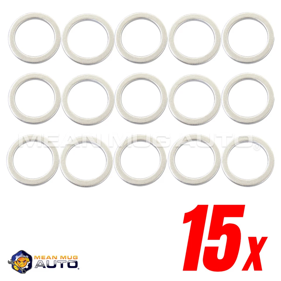 Mean Mug Auto 15x Aluminum Oil Drain Plug Gasket Crush Washers For Volvo 977751 - Image 1 of 4