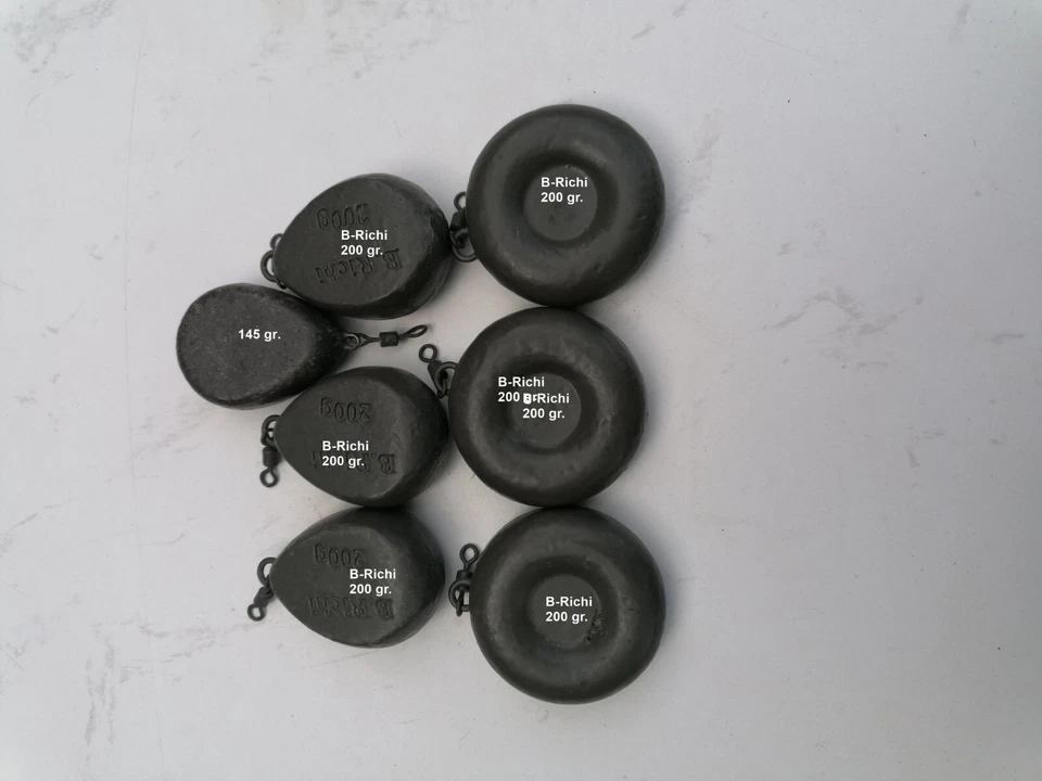 10 verschiedene Tellerbleie bis 200 gr. - ideal zum Karpfen angeln - Bild 1 von 3
