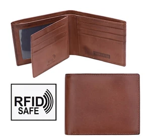 Prime Hide Ridgeback NEW Men Designer Brown Leather Wallet RFID Safe Sale - Picture 1 of 7