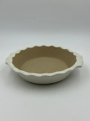 Pampered Chef Stoneware Pie Baking Pan 9 Inch Family Heritage White - Image 1 of 4