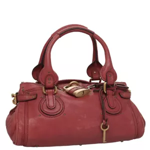 Chloe Paddington Hand Bag Leather Pink Gold Silver Auth am7422 - Picture 1 of 24