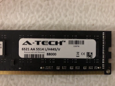 A-TECH 6521AA5514 L/H445/V 8Gb 2Rx8 DDR3 1600 CL11 1.35V-Used-100% to Charity - Image 1 of 4