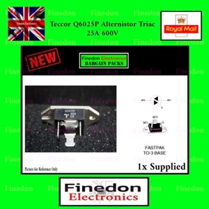 Teccor Q6025P Alternistor Triac 25A 600V Fastpak TO-3 Base - Picture 1 of 1