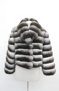 BRAND NEW CHINCHILLA FUR JACKET COAT WOMEN WOMAN SIZE ALL - Picture 1 of 7