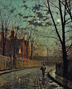 After the Shower Painting by John Atkinson Grimshaw Reproduction - Picture 1 of 3