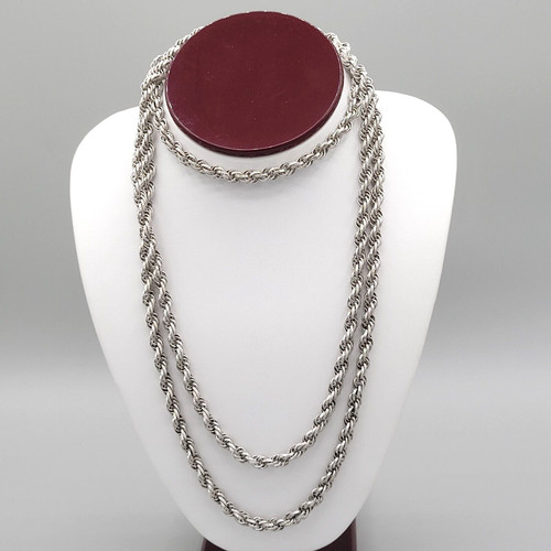 VETEMENTS Collana moda catena corda metallo tono argento anello primavera 52 in lungo