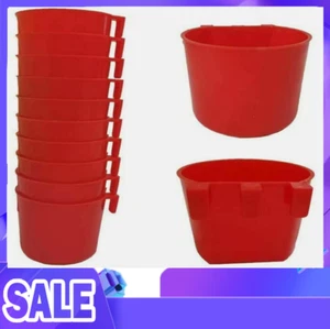 20x Becher hängend Wasser Futter Käfig Becher Geflügel Wildvögel Kaninchen Huhn hängend - rot - Bild 1 von 11