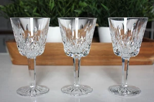 3er Set Vintage Waterford Irland geschliffenes Kristall Lismore weinrot Weinglas 5 7/8" - Bild 1 von 5