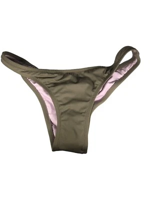 Victorias Secret Swim The ITSY Ruched Brazilian Bikini Bottom Dark Gray L Swim - Image 1 of 4