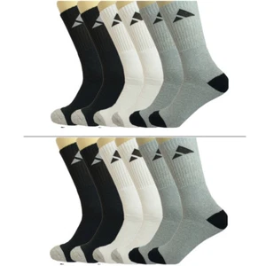 6 Pairs Mens Adi Solid Sports Athletic Work Crew Long Cotton Socks Size 9-11 - Picture 1 of 6
