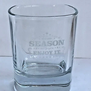 Jack Daniels Old It's A Short Season Cuadrado Lowball Rocks Vidrio Base Pesada - Imagen 1 de 4
