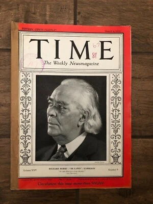 Time News Magazine March 4, 1935 "Richard Berry (De Lawd) Harrison" V. 25 #9 - Image 1 of 4