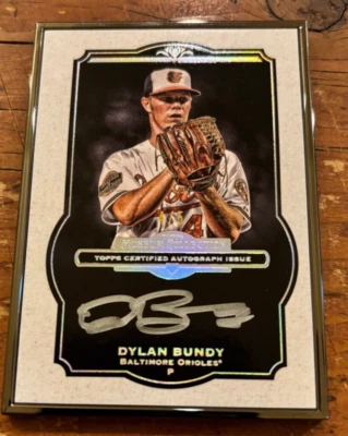 2013 TOPPS MUSEUM DYLAN BUNDY AUTO 4/5 BLACK FRAME SILVER INK BALTIMORE ORIOLES - Image 1 of 2
