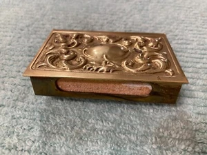 Vintage Messing Streichholzhalter Jugendstil - Schwan Vestas Streichholzschachtel - Bild 1 von 13