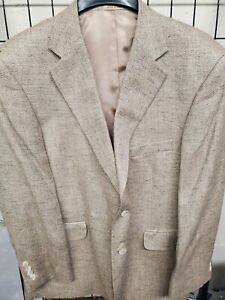 mens STAFFORD blazer 100% SILK suit jacket sport coat 44S MINT