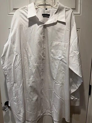 Camisa social masculina Geoffrey Beene tamanho 20 branca - Imagem 1 de 3