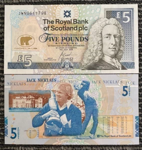 Scotland Royal Bank 5 Pounds 2005 Banknote World Paper Money UNC Jack Nicklaus - Picture 1 of 1