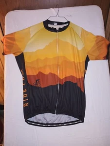 OCG RIDE FREE MOUNTAIN SUNSET CYCLING JERSEY  ORANGE/BLACK MEN'S SIZE  XXXL - Picture 1 of 12