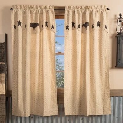 Painel Kettle Grove com apliques anexados Crow and Star Valance 63" de comprimento - Imagem 1 de 4