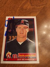 Jeff Richardson Signed 1990 Topps Major League Debut Tough Autograph Angeles 