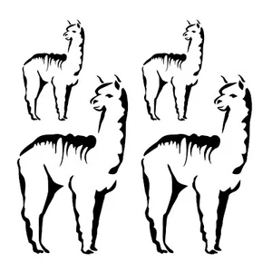 Calcomanías de vidrio fundido negro de alpaca 4 piezas - Imagen 1 de 1
