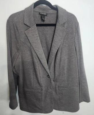 Blazer Lane Bryant Mujer Talla 18 Gris Botón Único Carrera Chaqueta Clásica Foto 1 de 4