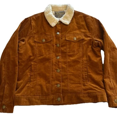 Natural Reflections Corduroy Jacket Sz Large Burnt Orange Barn Coat Gilmore Girl - Image 1 of 4