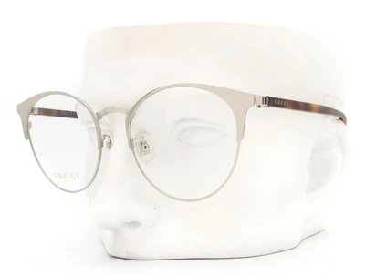 Gafas Gucci GG 0298OK 003 pulidas plateadas y marrones Habana 52-19-150 Foto 1 de 4