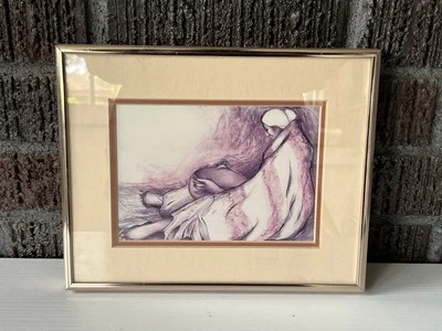 R C Gorman Framed Litho Print Navajo Woman W Bowl Professional Frame 10 X 8 - Image 1 of 4