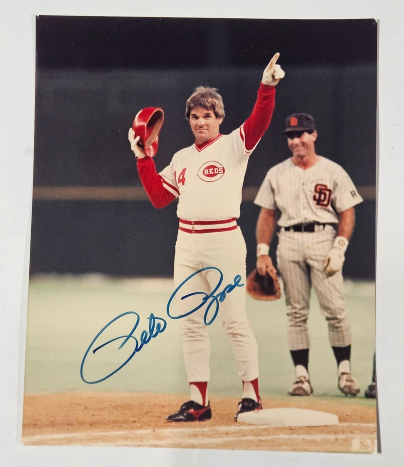 Foto autografiada de Pete Rose de los Rojos de Cincinnati 8x10 Foto 1 de 1
