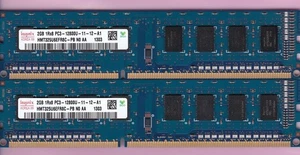 4GB 2x2GB PC3-12800 HYNIX HMT325U6EFR8C-PB N0 AA DDR3-1600 Desktop Memory Kit - Picture 1 of 2