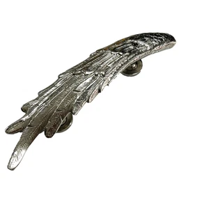 brass large 13 inch magnificent Large 33 cm heavy Cast Angel Wings Brass Door - Picture 1 of 7