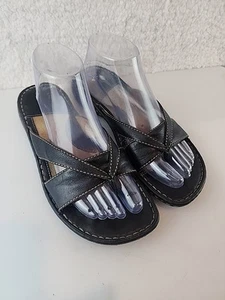 Sandali in pelle Born donna 8M neri infradito punta aperta con cinturino - Foto 1 di 6