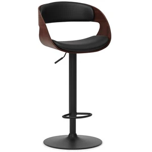 Archer Contemporary 32 inch Bentwood Adjustable Swivel Bar Stool in Black Veg... - Bild 1 von 9