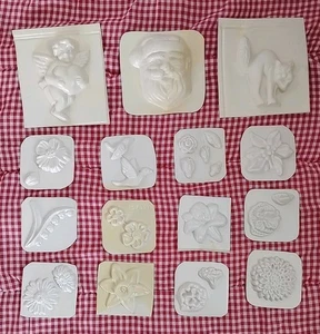 Vintage Wilton Süßigkeiten Schokolade Formen Blumen & Feiertage Menge 15 Kunststoff - Bild 1 von 6