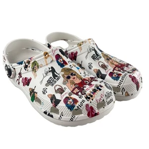 Nuovi zoccoli Taylor Swift taglia 13 US donna bianchi coccodrillo come dire Emerson sul retro - Foto 1 di 13