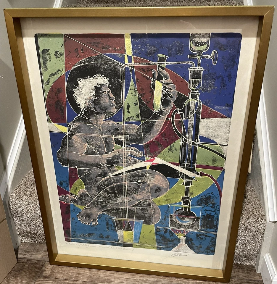 Hans Erni signed print "Pharmacy Progresses Toward the 21st Century" - 23" x 31" - Image 1 of 4