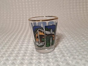 Oregon State Souvenir Shot Glass Mountain Covered Bridge - Picture 1 of 7