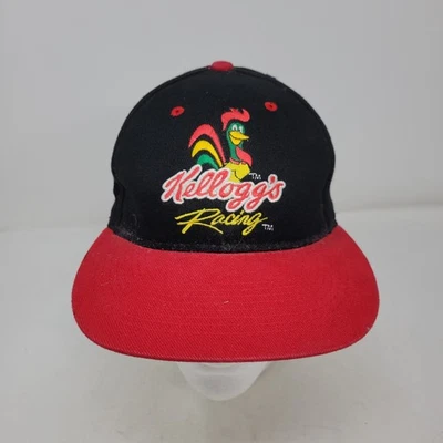 Vintage Kellogg's Racing Hat Cap Strap Back Black Red NASCAR Tony Labonte 90s - Image 1 of 4