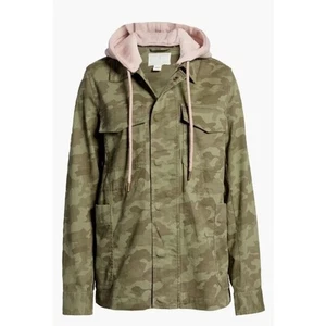 Caslon Women's Hooded Utility Jacket in Olive Lichen Mid Camo Small MSRP $99 - Picture 1 of 4