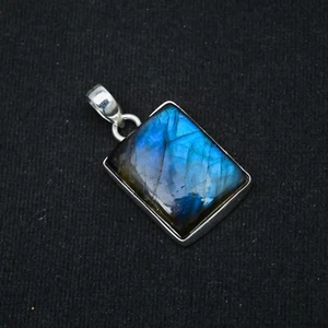 Ciondolo gioiello fatto a mano argento sterling 925 pietra preziosa labradorite naturale regalo - Foto 1 di 2