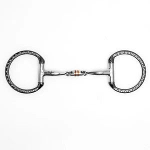 NY Tack 5" Western Eggbutt Anillo Cobre Incrustación Cacahuete Pastilla Snaffle Caballo Broca - Imagen 1 de 6