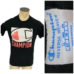 Champion T Shirt Herren Small Vintage 90s Reverse Weave Hip Hop Pink Schwarz Spellout - Bild 1 von 12