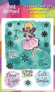 New Creative Expressions Jane Davenport Clear Stamps Christmas Snowflake Fairy - Picture 1 of 4