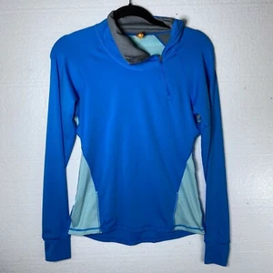 Lucy Activewear Women's Size XS Blue Half Zip Pullover Thumb Holes Athletic Yoga - Picture 1 of 12