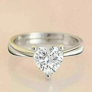 2.00 Ct Heart Cut Lab Grown CVD Diamond Solitaire Women's Ring Anniversary Gift - Picture 1 of 6